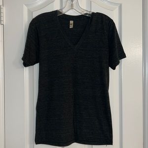 American Apparel Dark Grey Tri-Blend V-Neck Tee